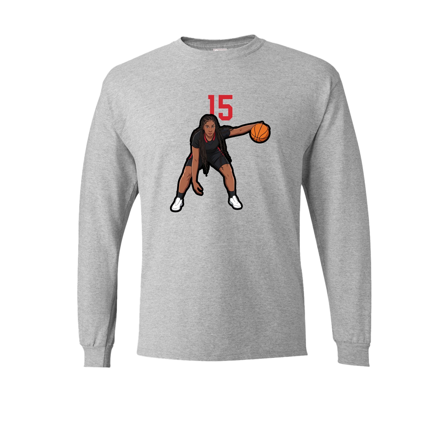 Long Sleeve Tee — Number Top in Grey
