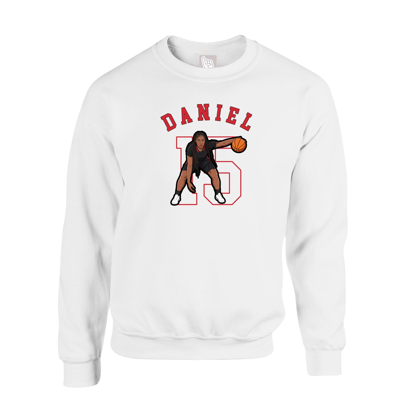 Fleece Crew — Shirsey Arch in White
