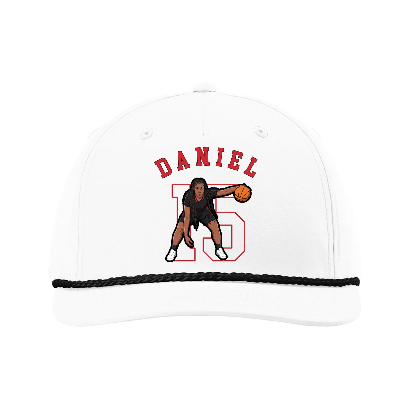 Five-Panel Classic Rope Cap — Shirsey Arch in White
