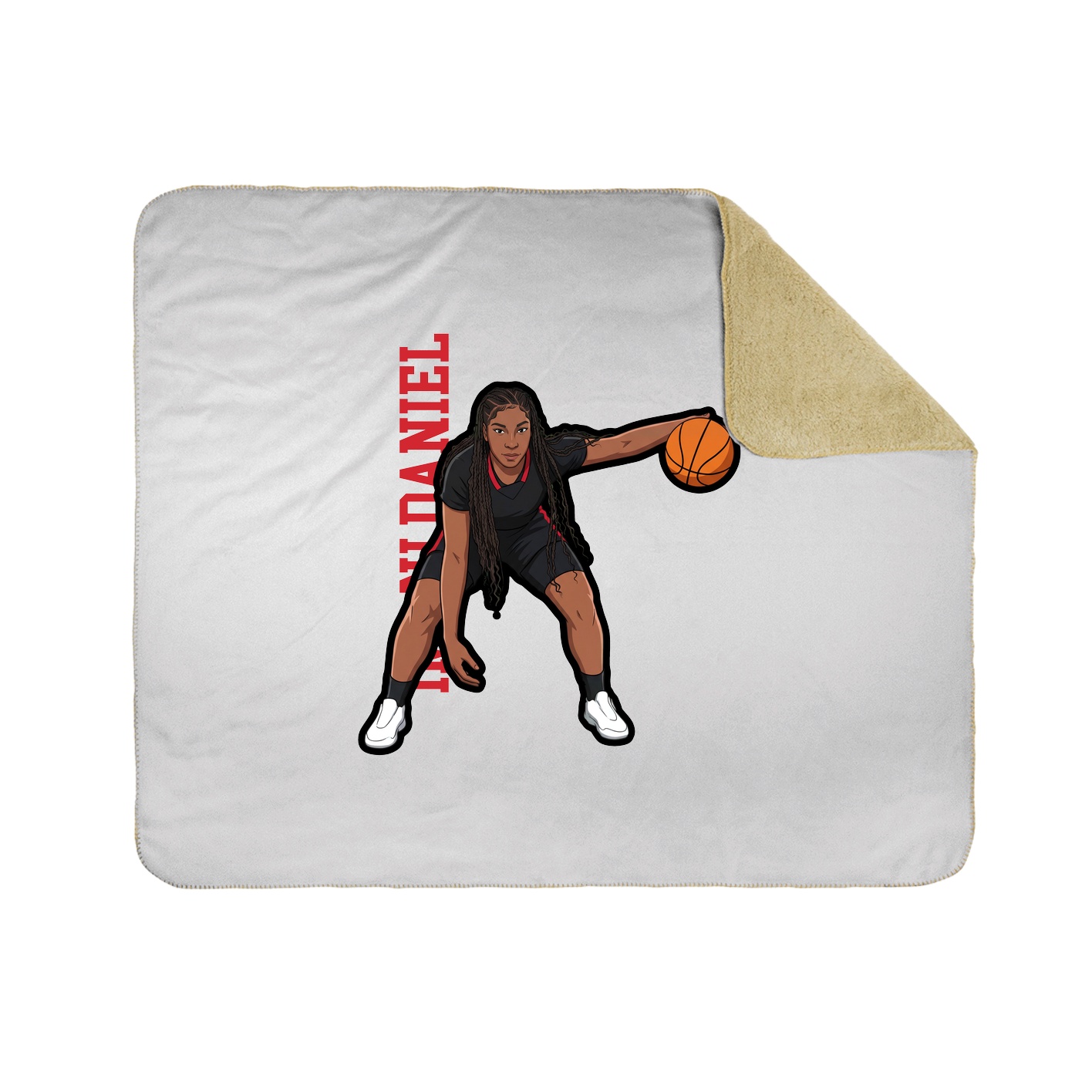 Throw Blanket — Name Vertical in White