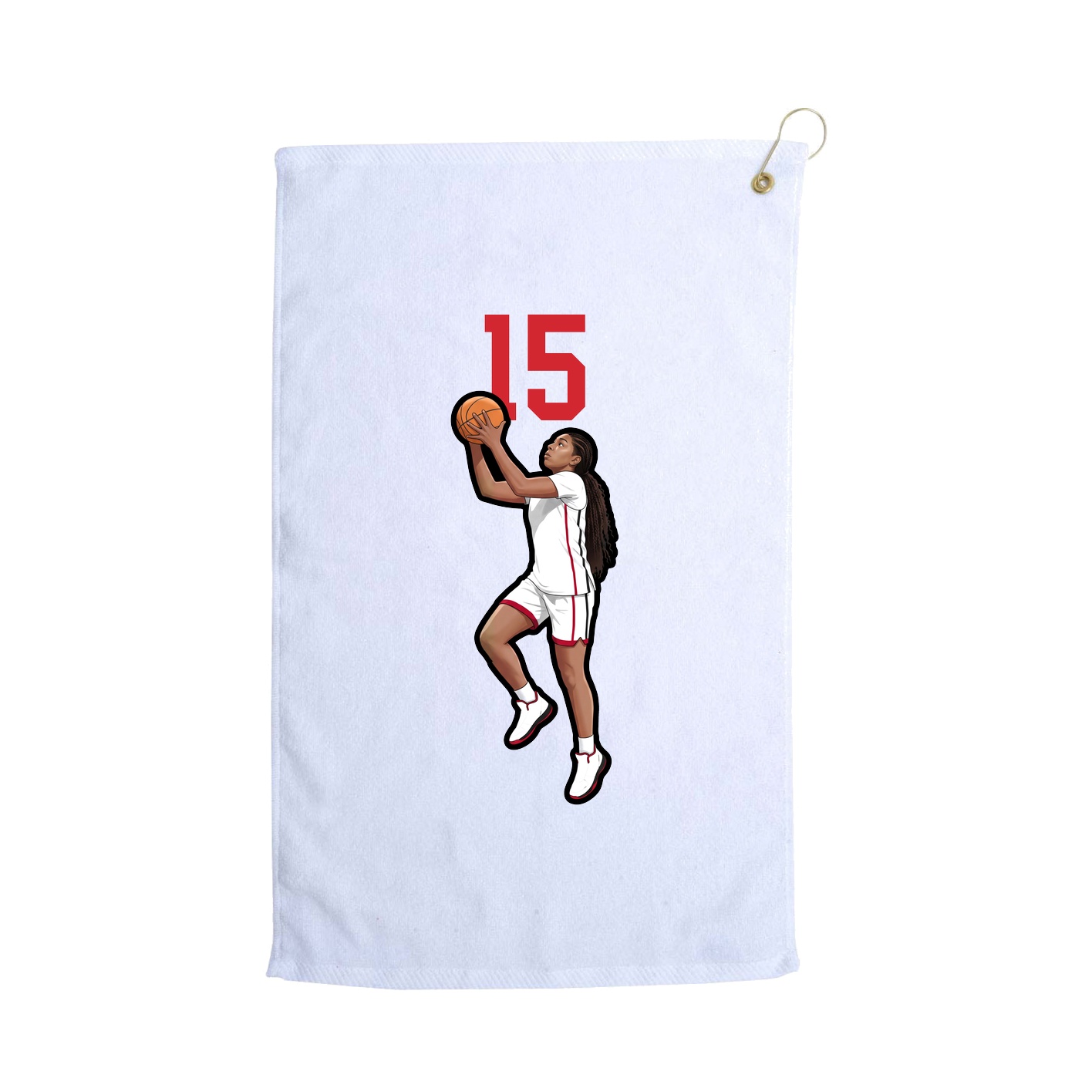 Golf Towel — Number Top in White