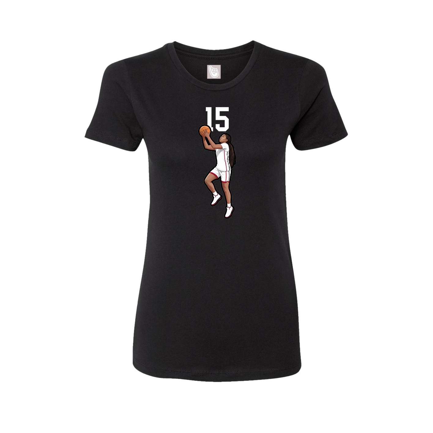 Fitted Women's Tee — Number Top in Black