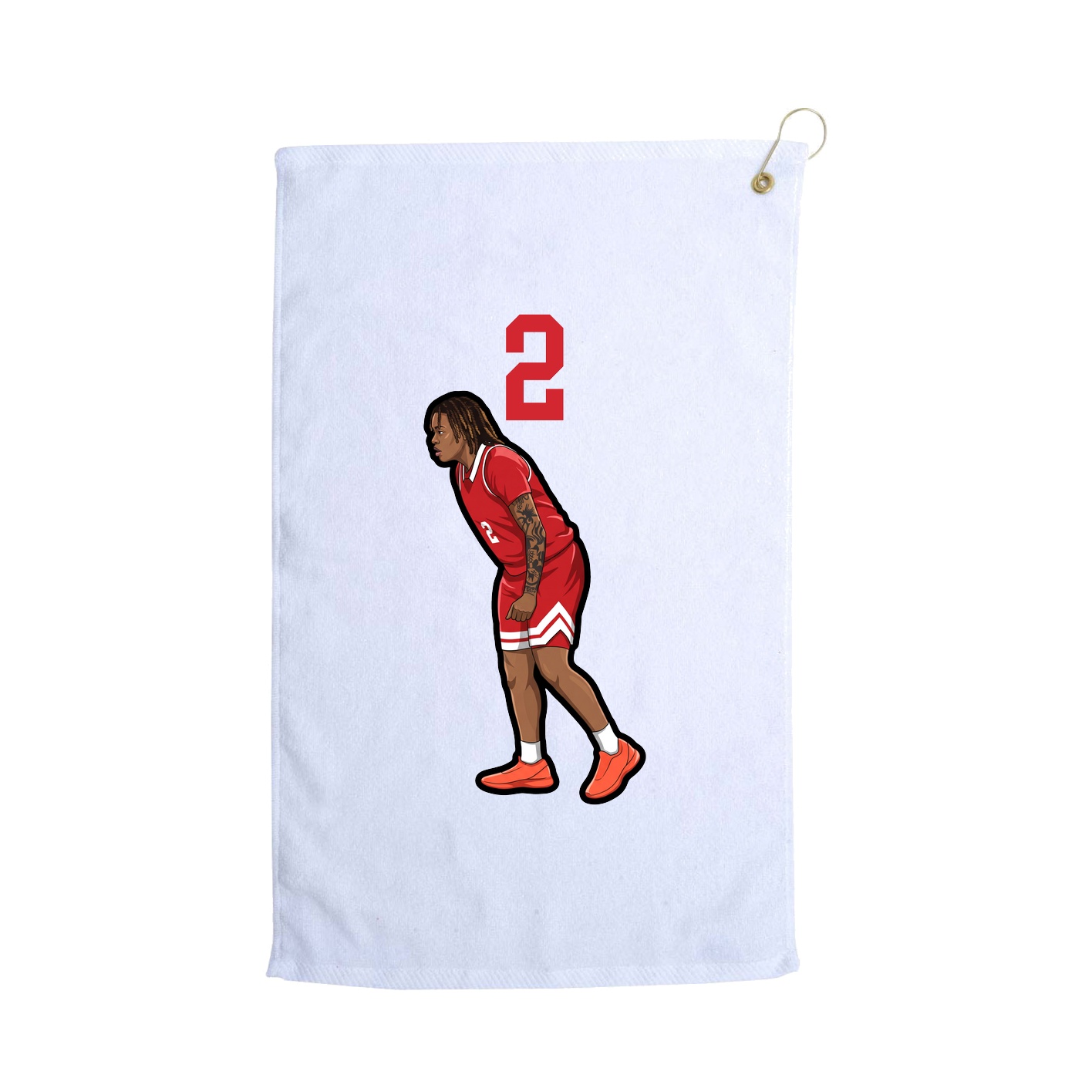 Golf Towel — Number Top in White