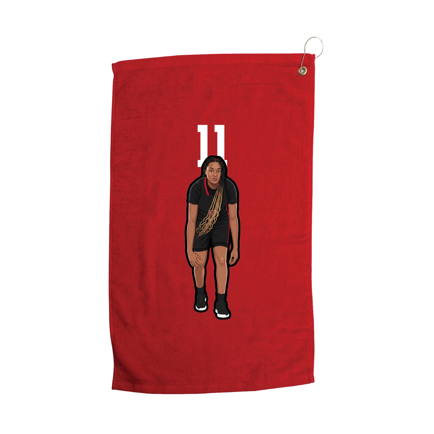 Golf Towel — Number Top in Red