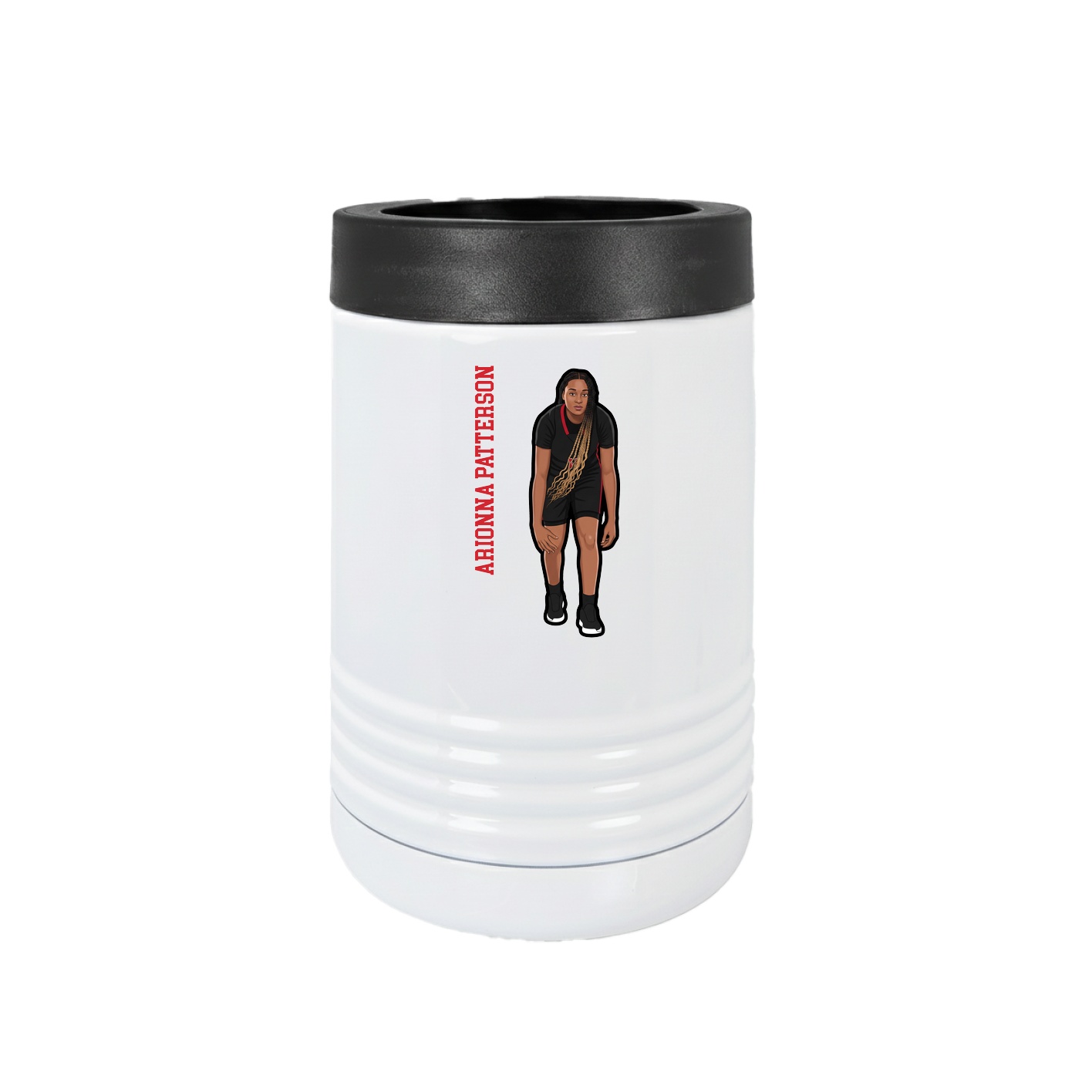 Beverage Holder — Name Vertical in White