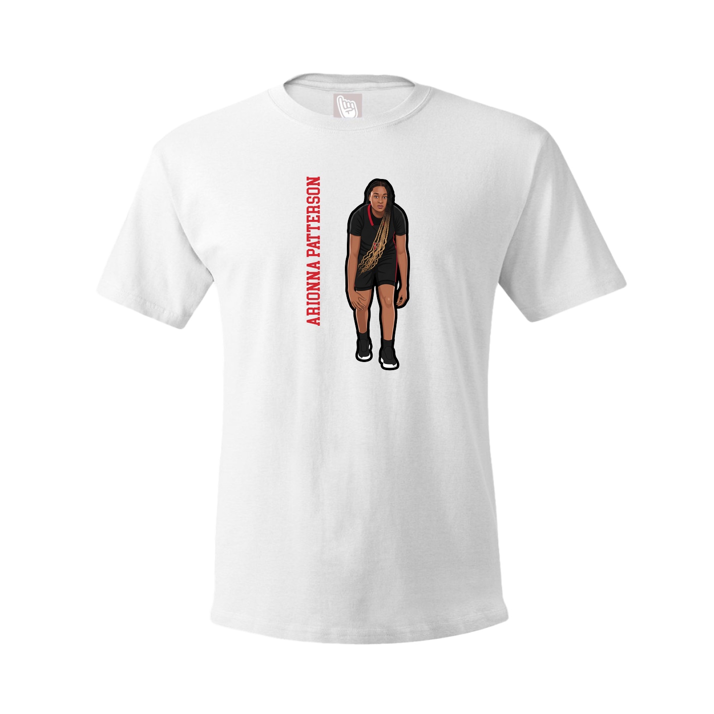 Tee — Name Vertical in White