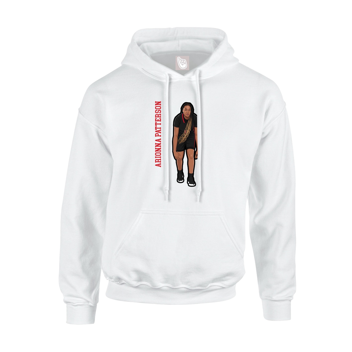 Youth Hoodie — Name Vertical in White