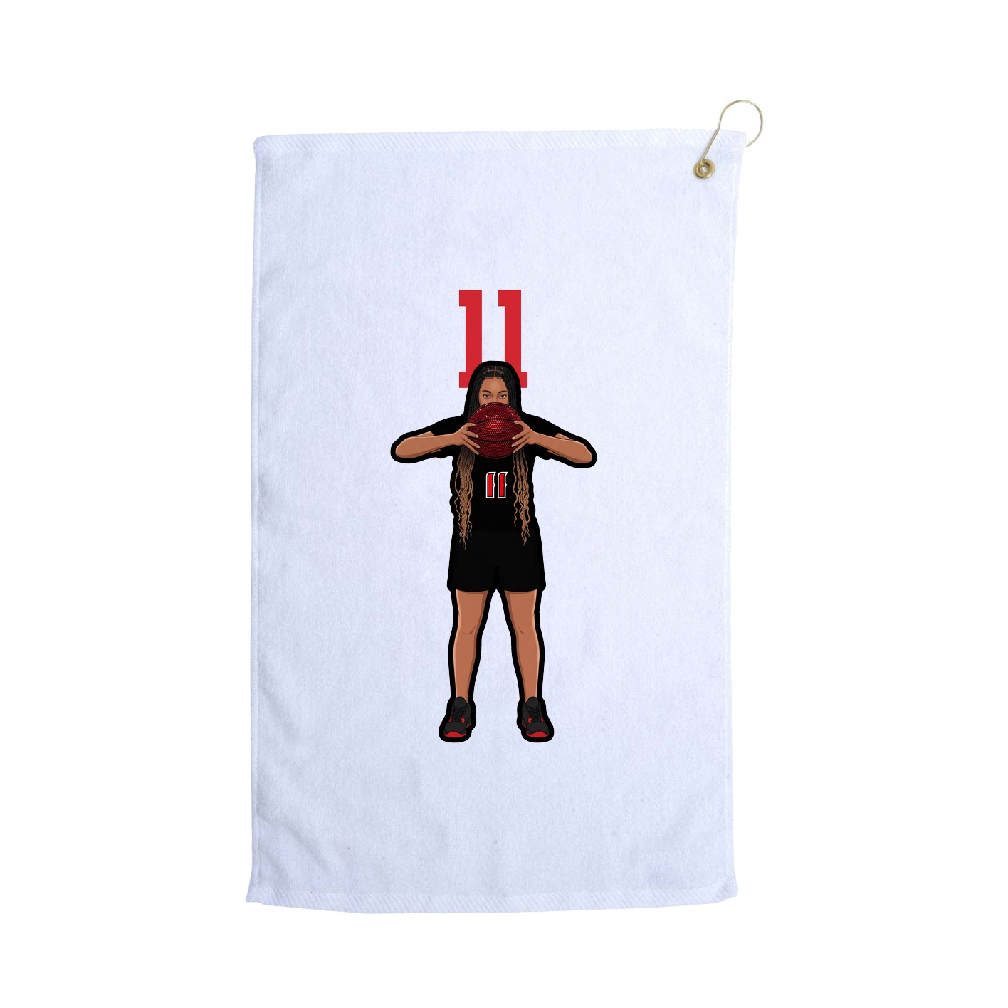 Golf Towel — Number Top in White