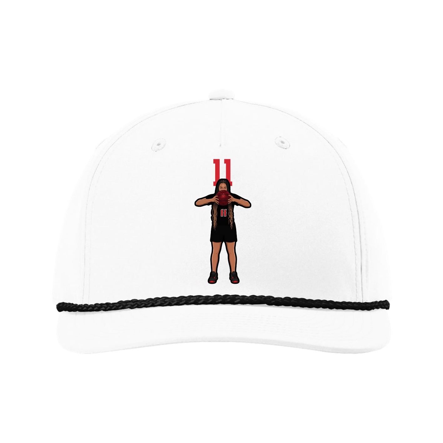 Five-Panel Classic Rope Cap — Number Top in White