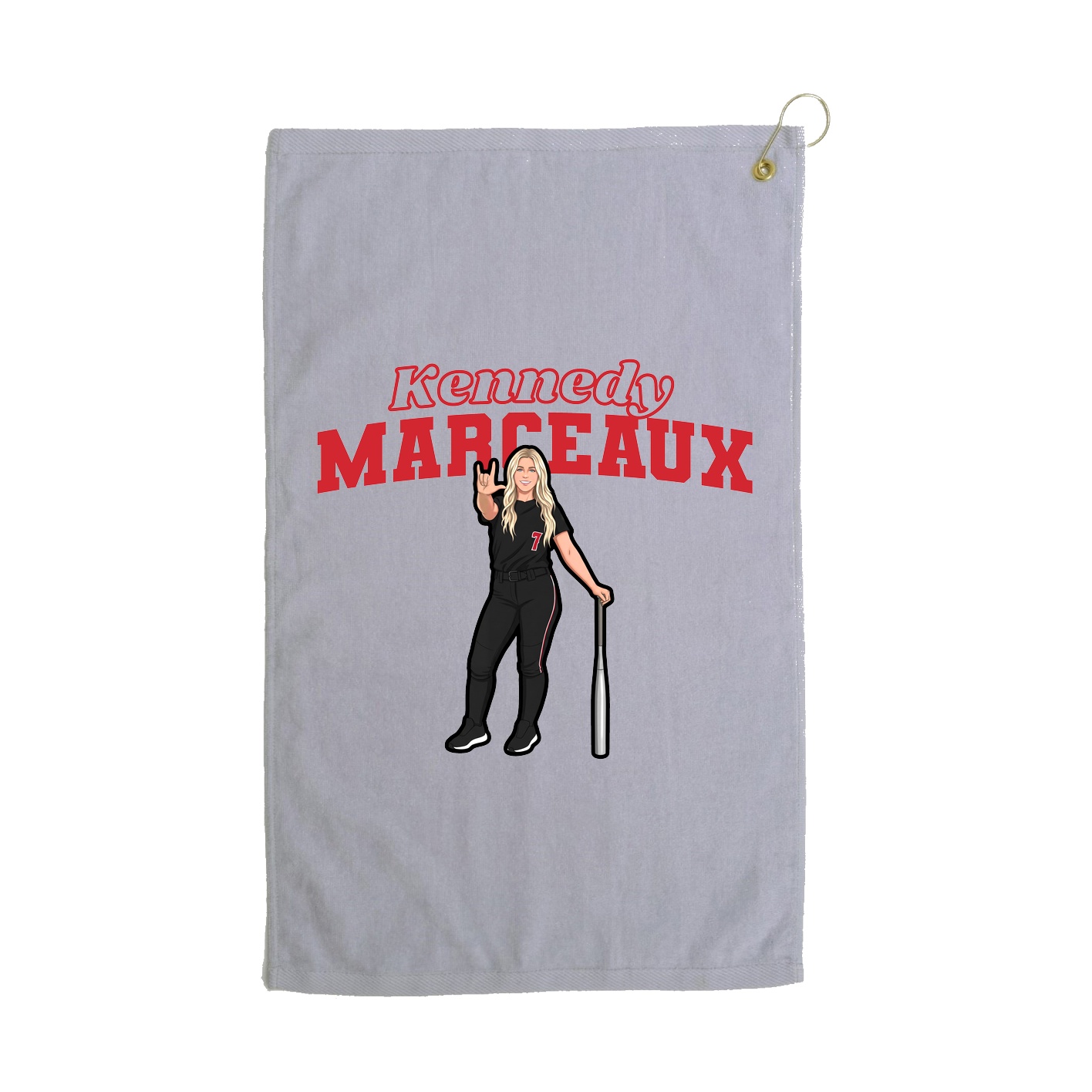 Golf Towel — Name Arch in Grey
