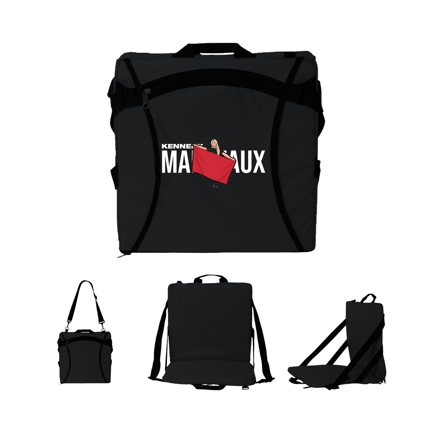 Folding Stadium Seat — Player Name in Black