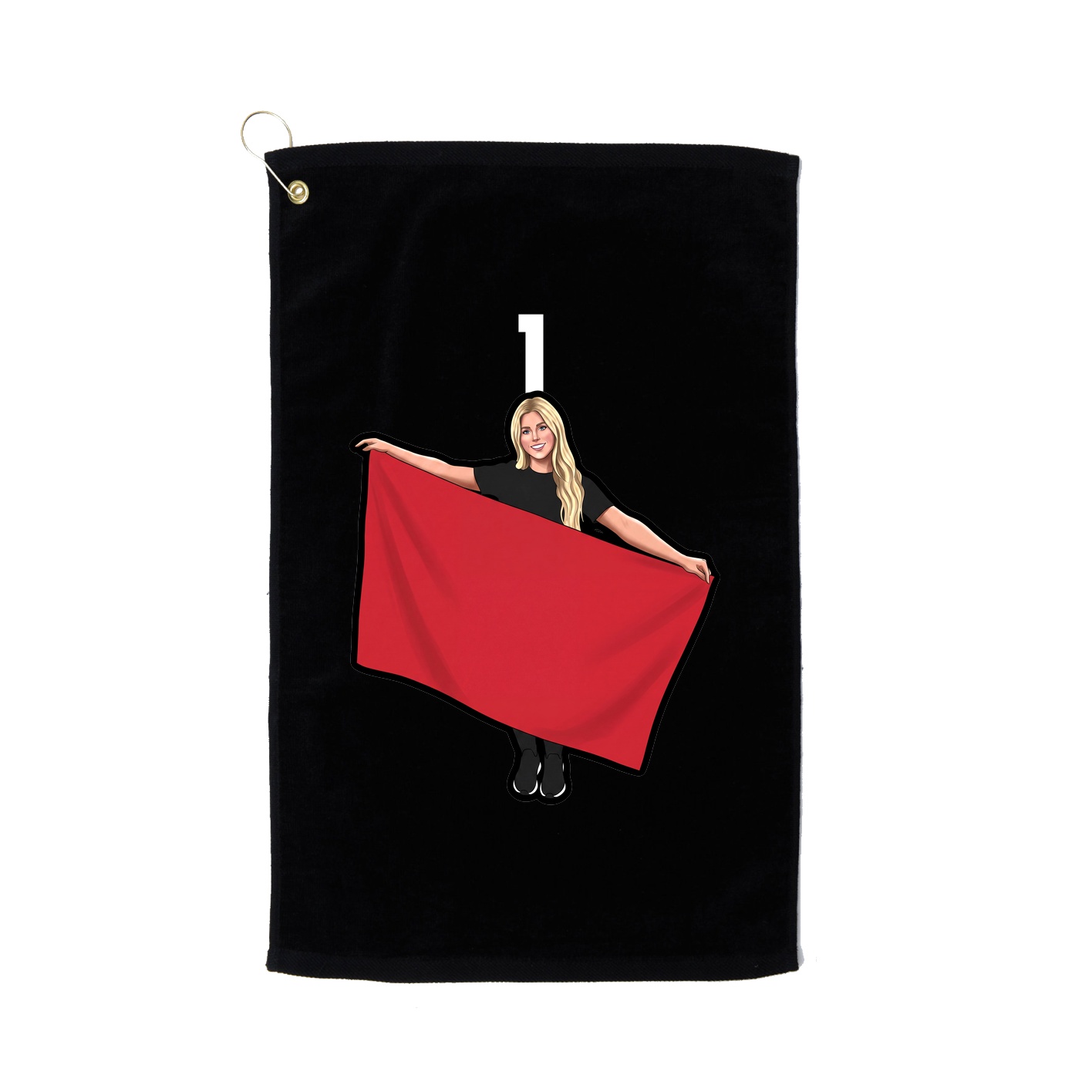 Golf Towel — Number Top in Black