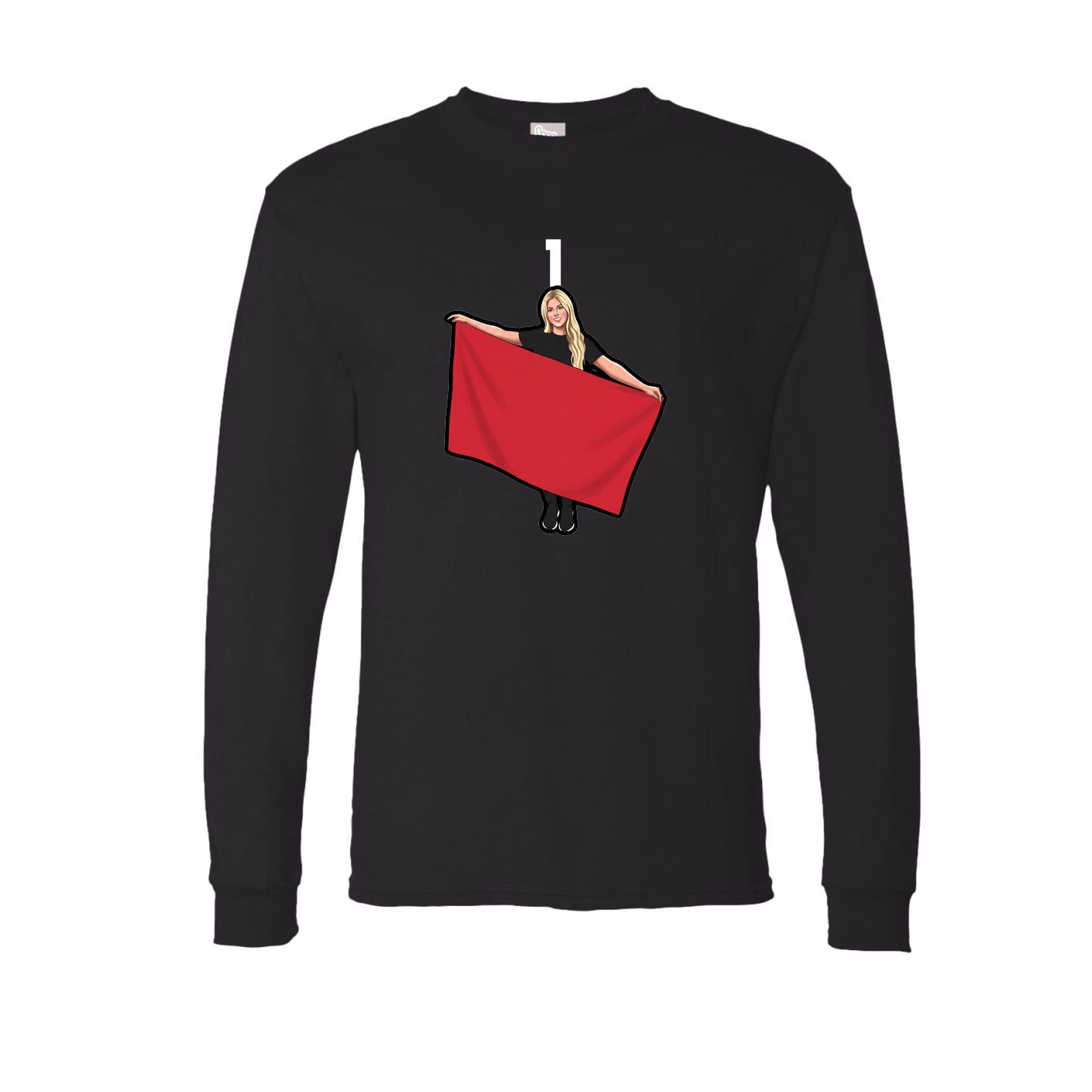 Long Sleeve Tee — Number Top in Black