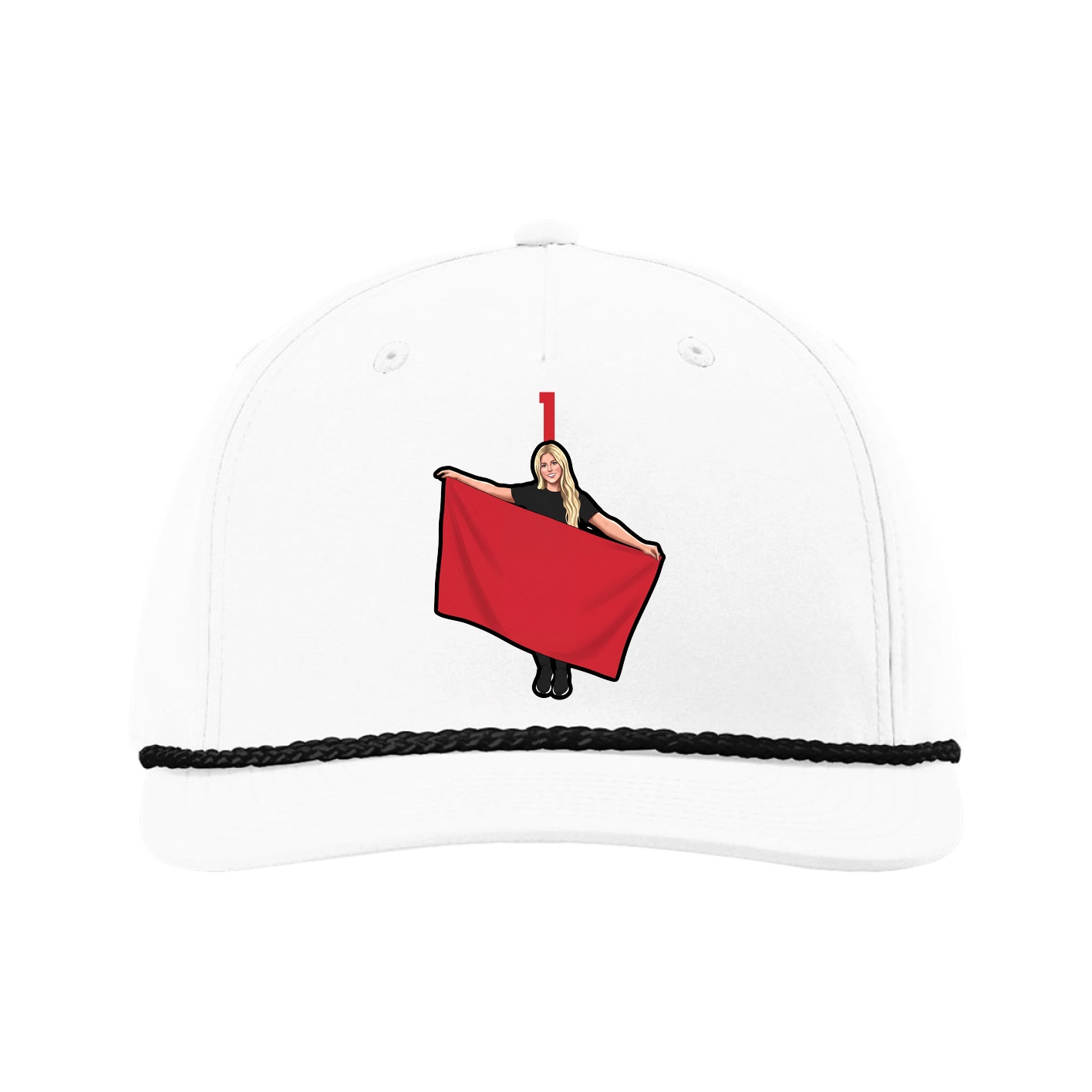 Five-Panel Classic Rope Cap — Number Top in White