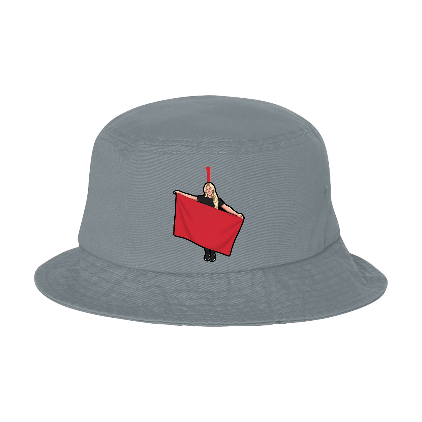 Bucket Cap — Number Top in Grey