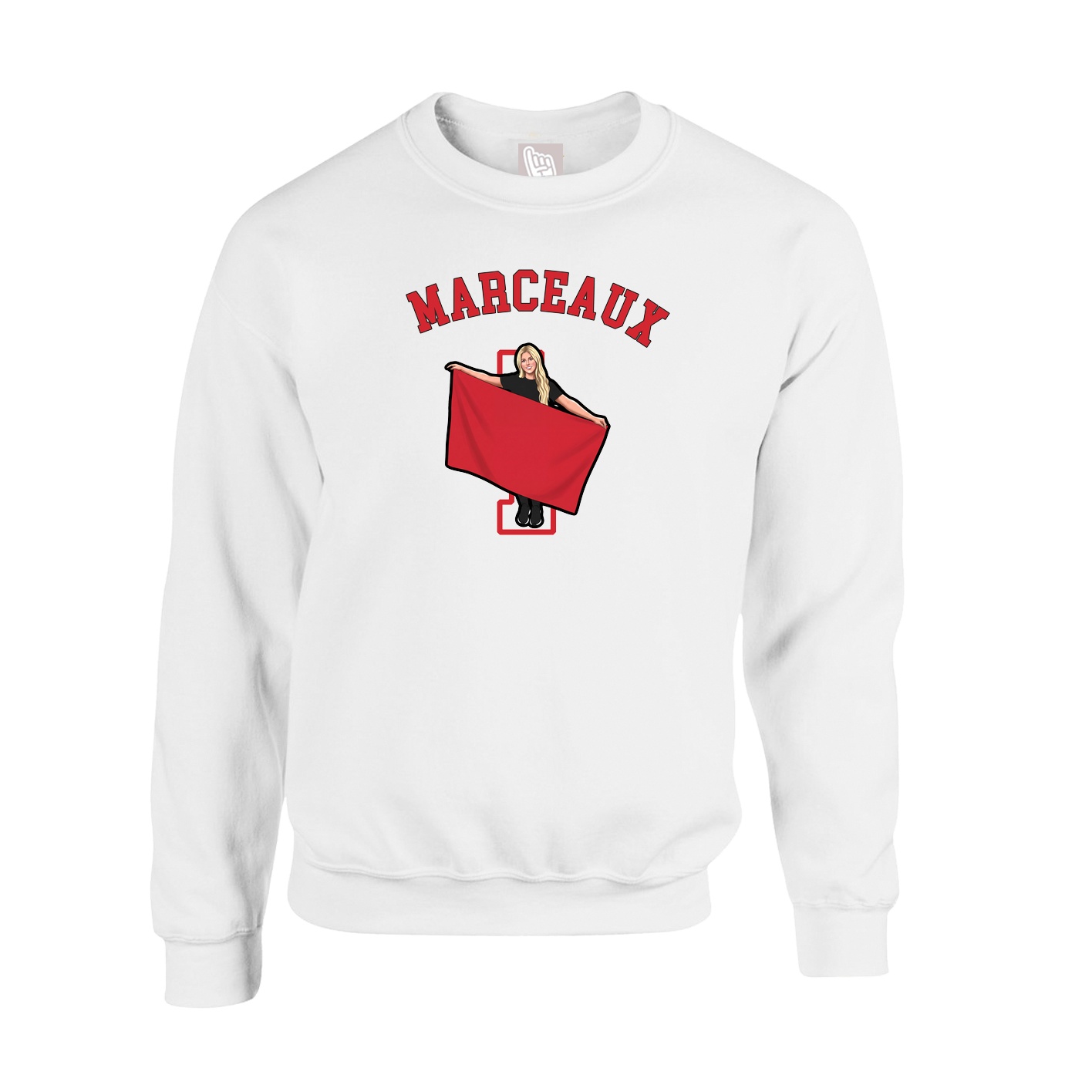Fleece Crew — Shirsey Arch in White