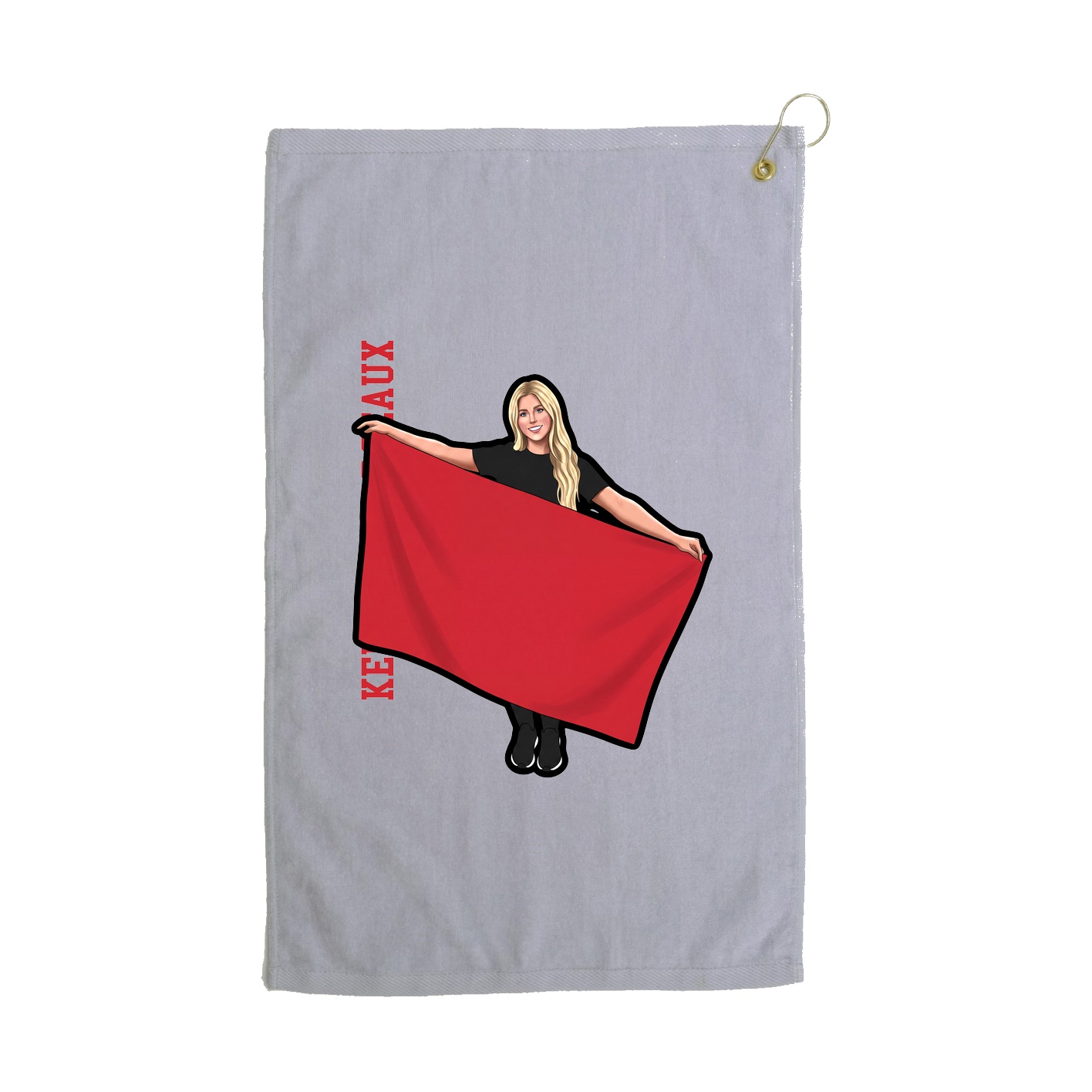 Golf Towel — Name Vertical in Grey
