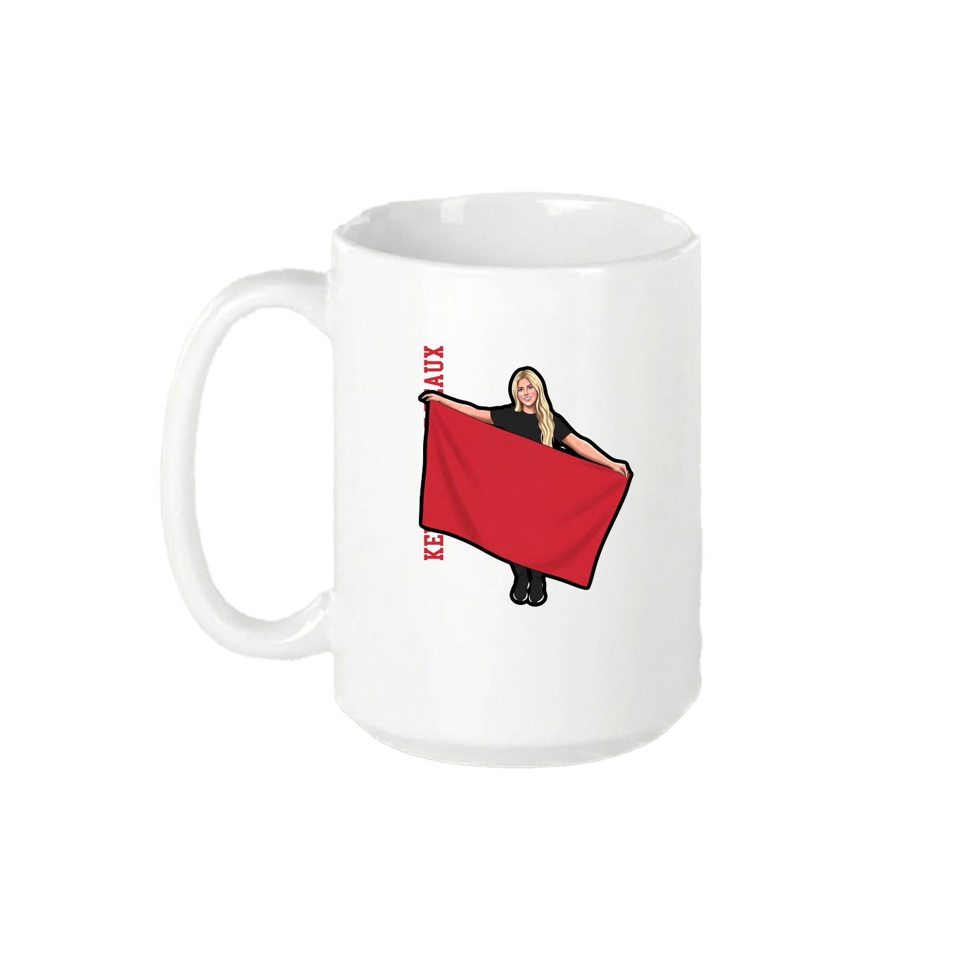 15oz Coffee Mug — Name Vertical in White