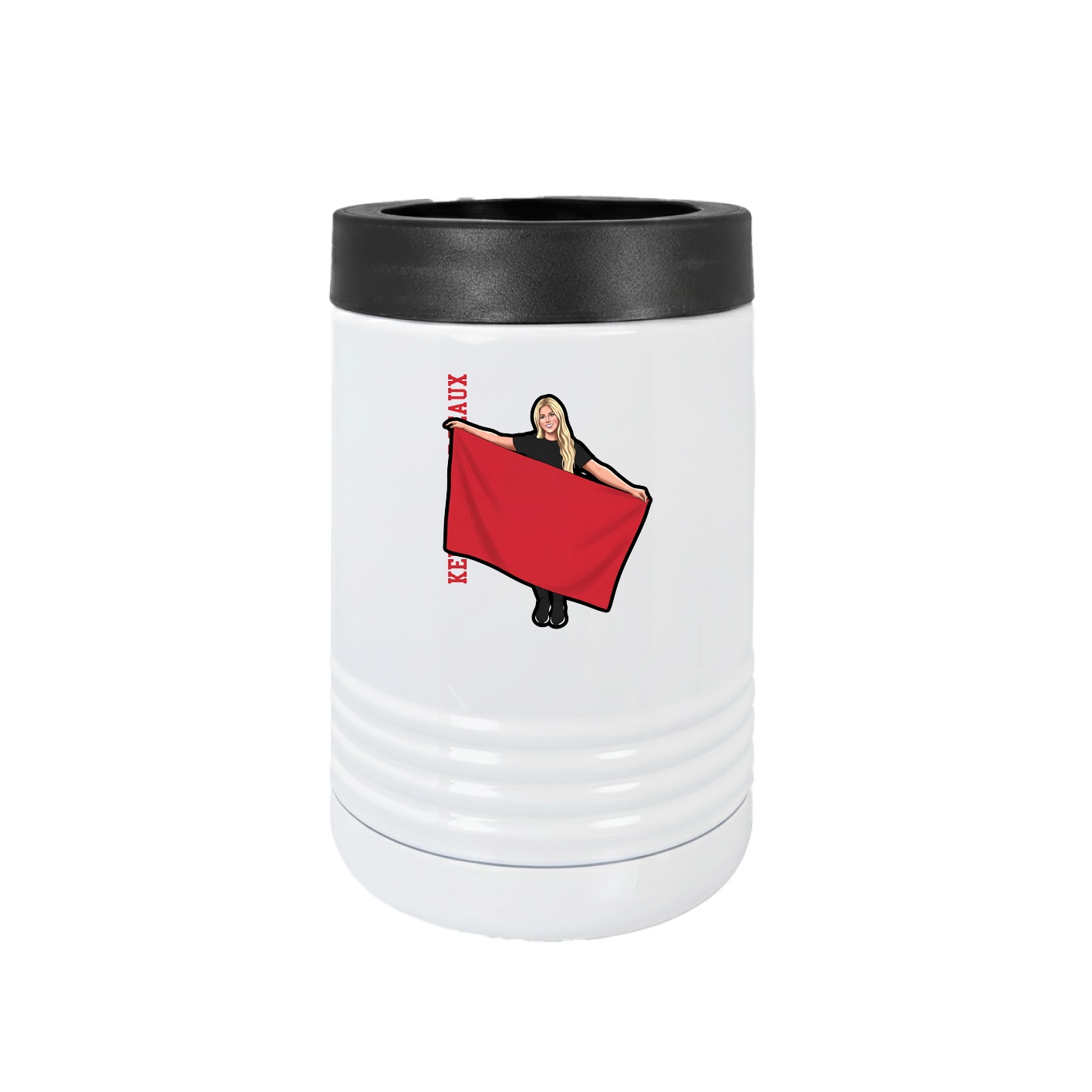Beverage Holder — Name Vertical in White