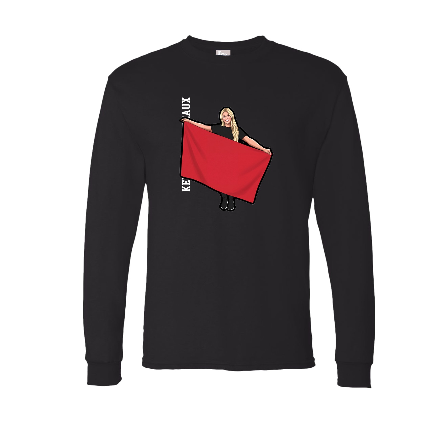 Long Sleeve Tee — Name Vertical in Black