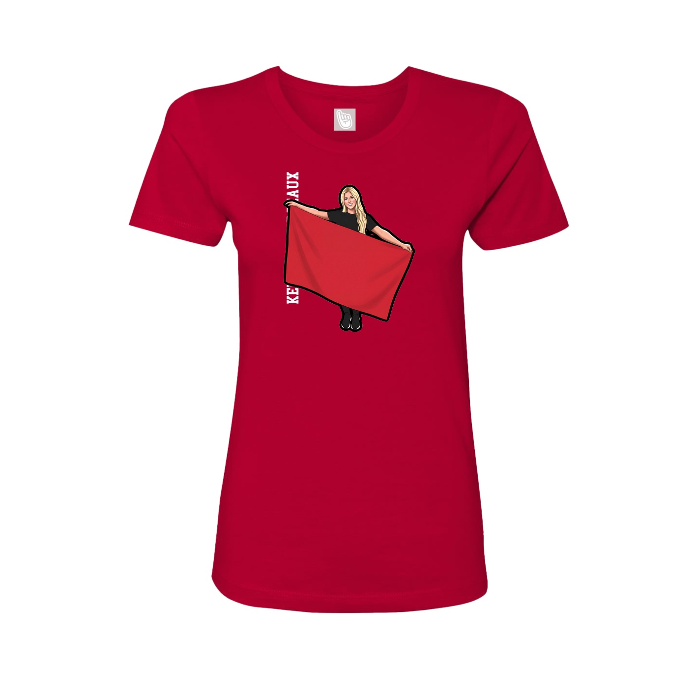 Fitted Women's Tee — Name Vertical in Red