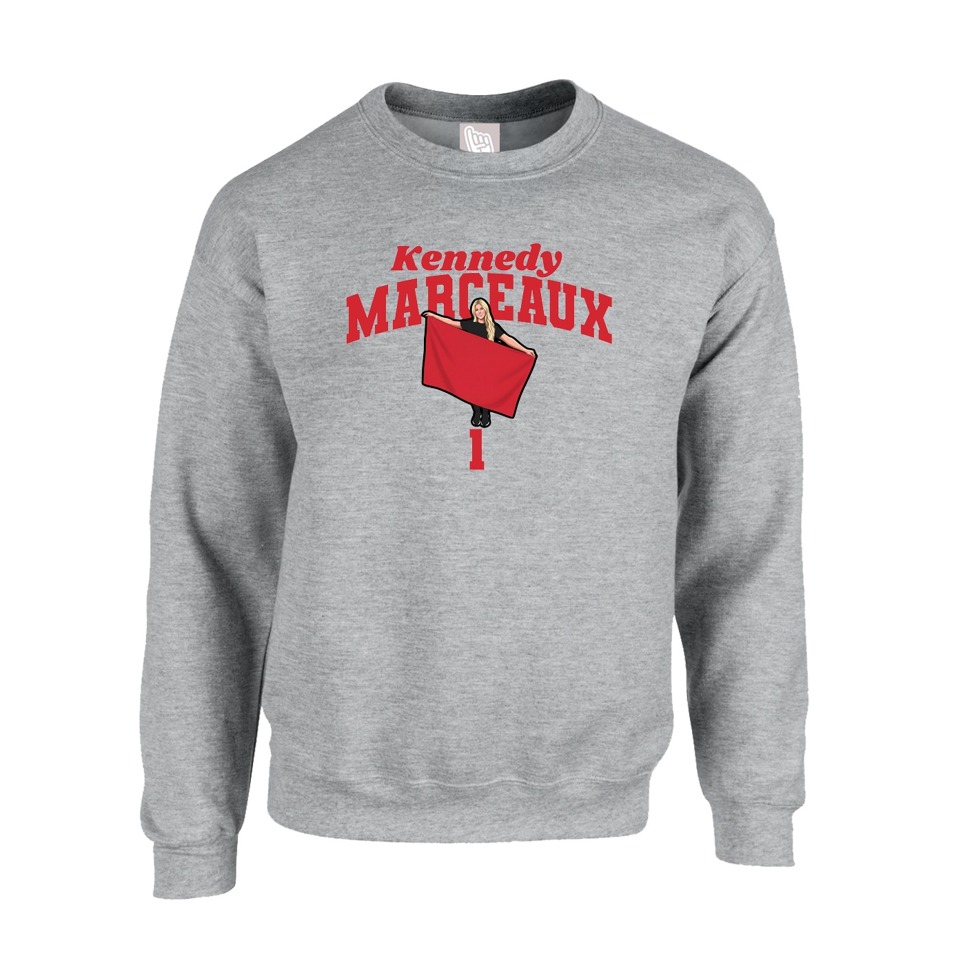 Fleece Crew — Signature Arch in Grey
