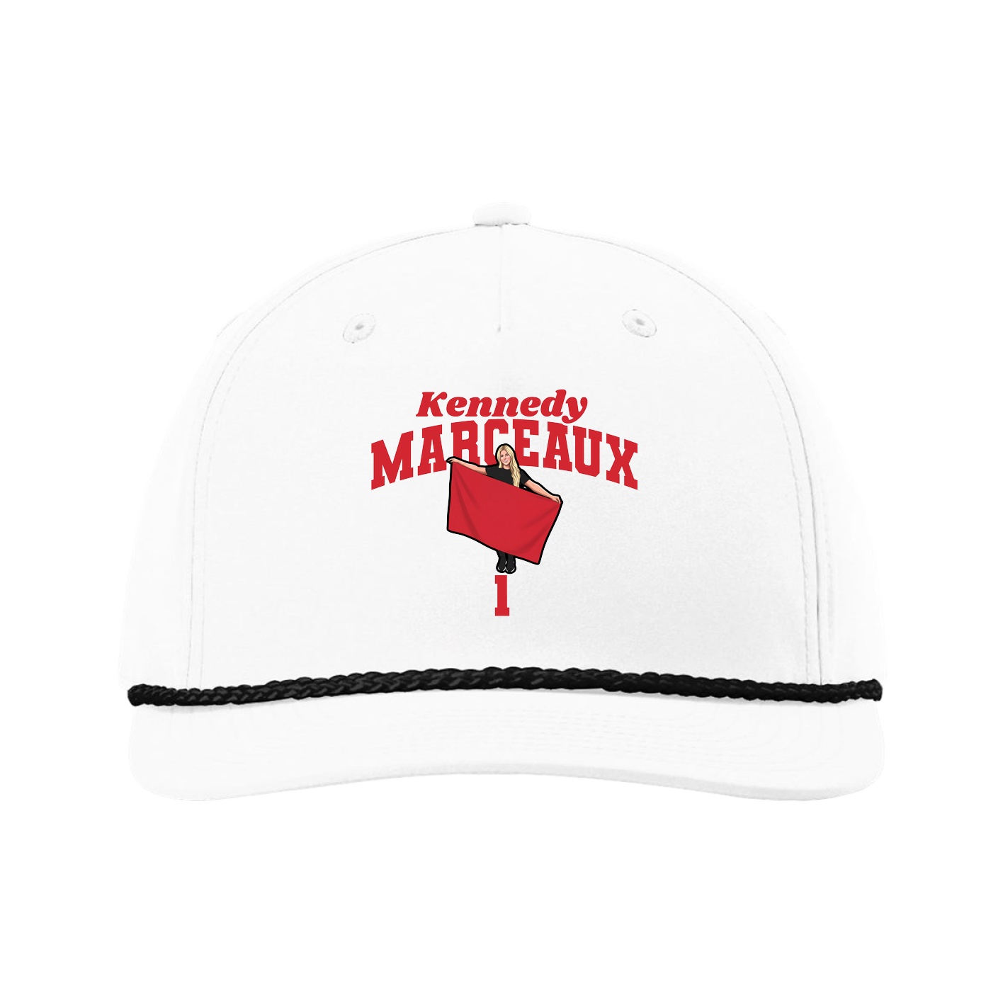 Five-Panel Classic Rope Cap — Signature Arch in White