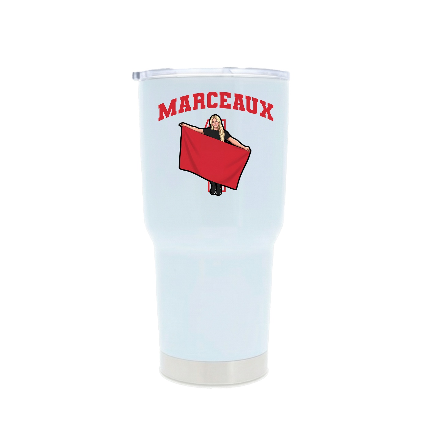 30oz Stainless Steel Tumbler — Number in White