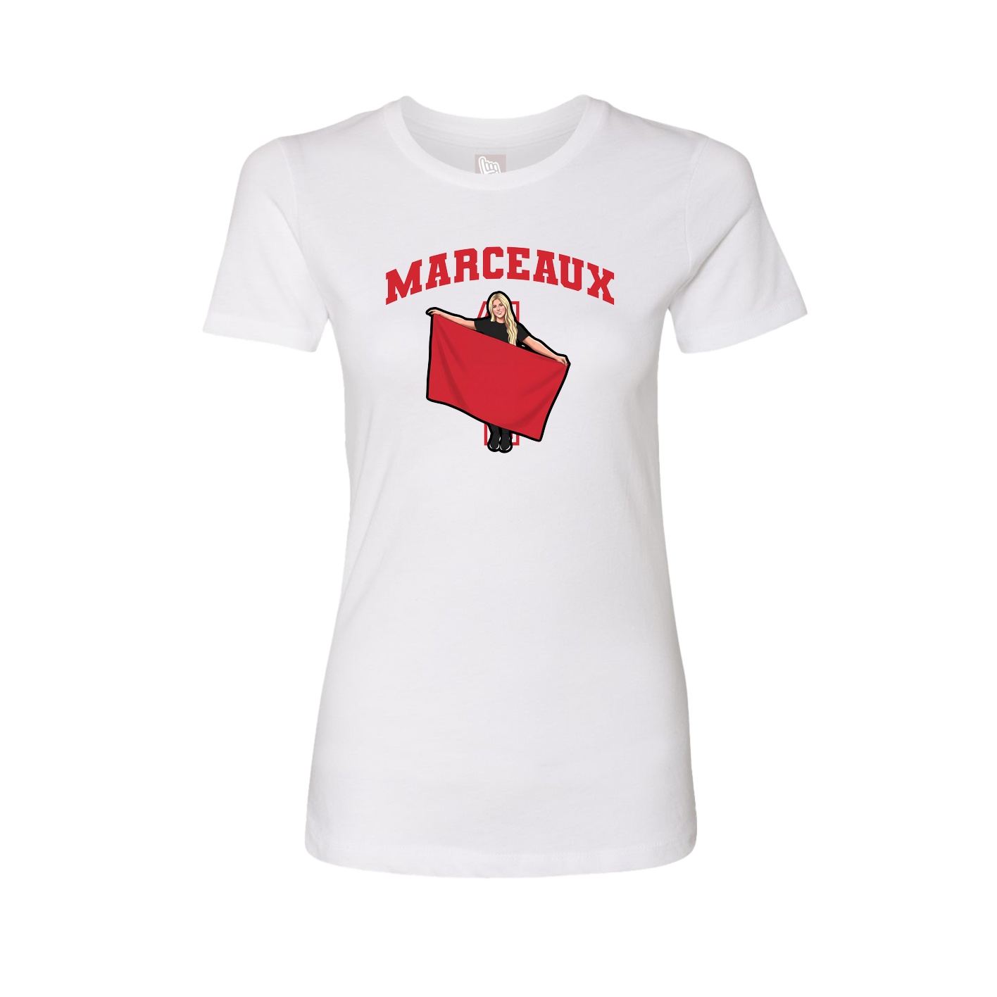 Fitted Women's Tee — Number in White