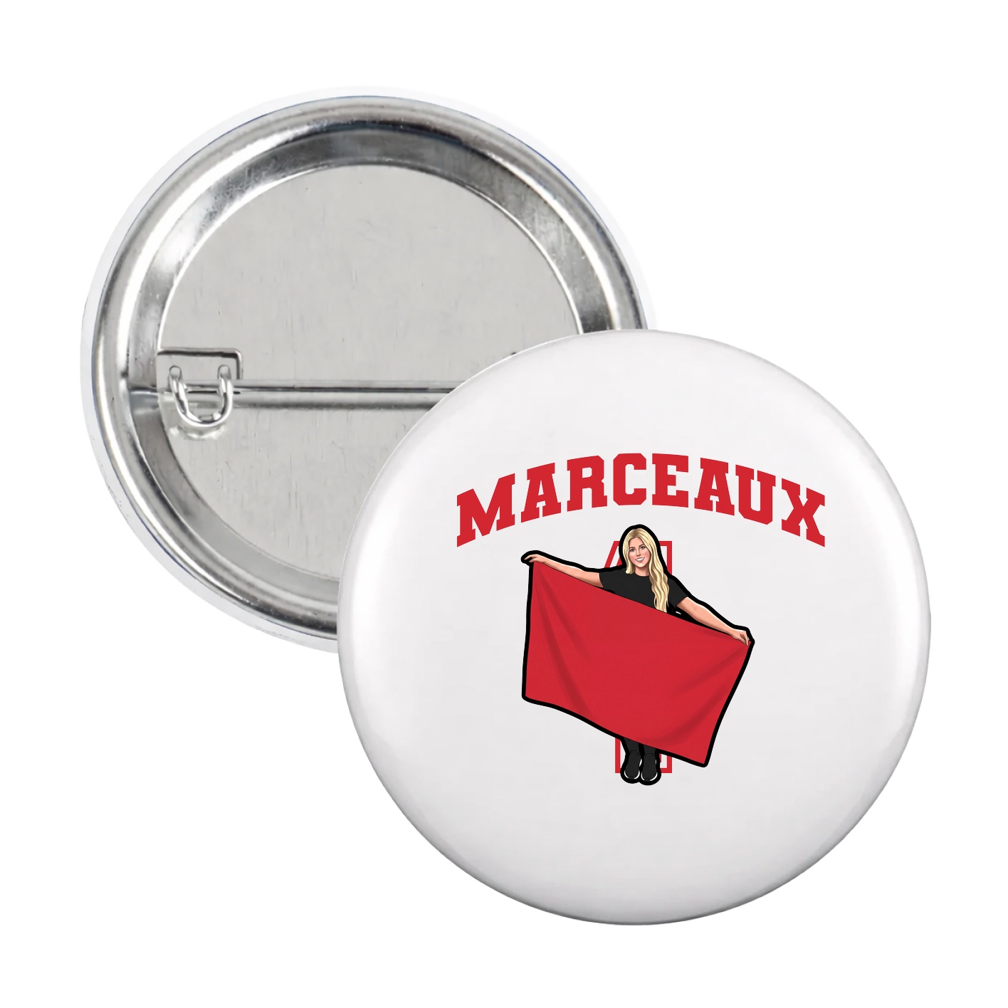 Game Day Button — Number in White