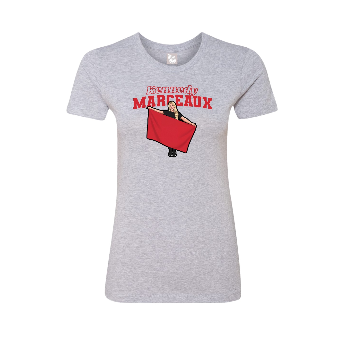 Fitted Women's Tee — Name Arch in Grey