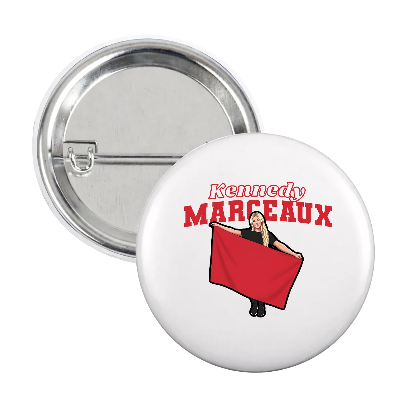 Game Day Button — Name Arch in White