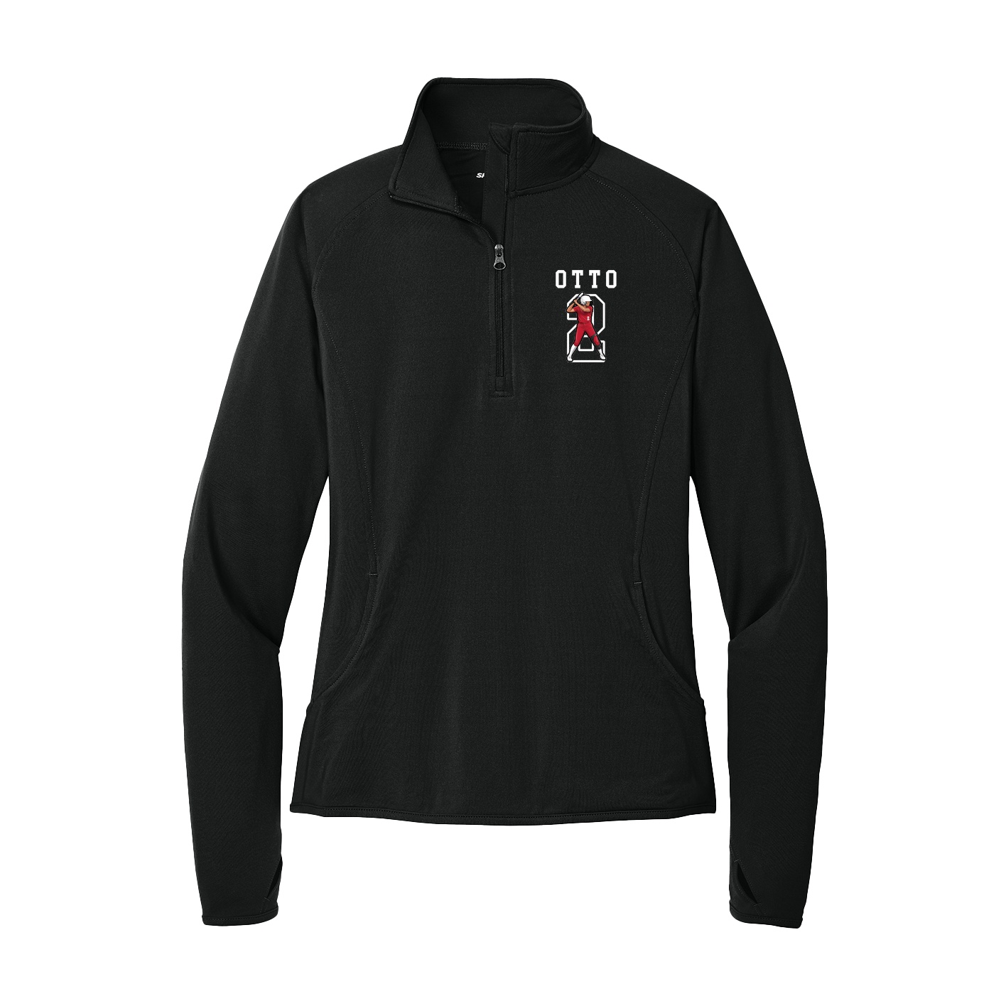 Women's Q-Zip Pullover — Shirsey in Black