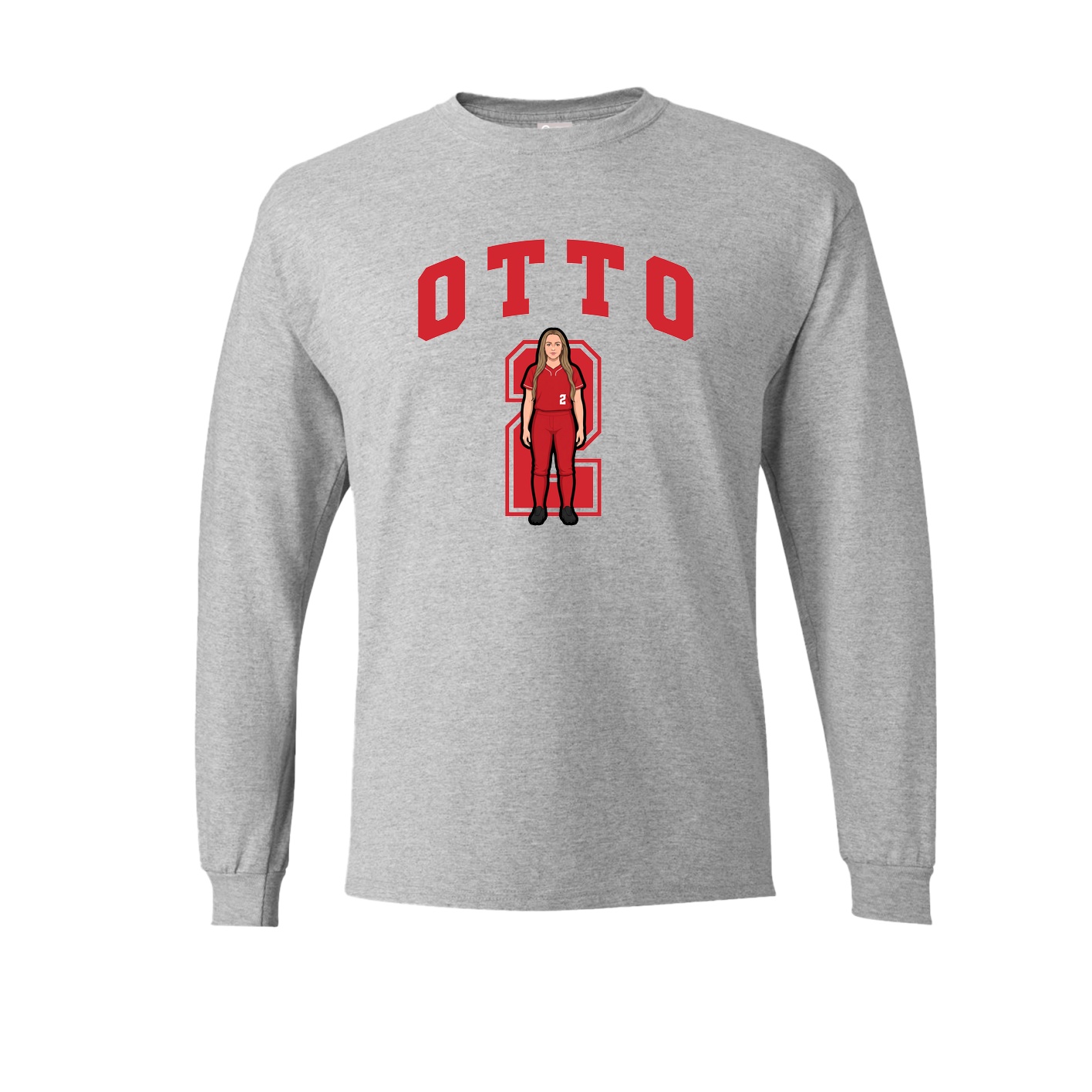 Long Sleeve Tee — Number in Grey