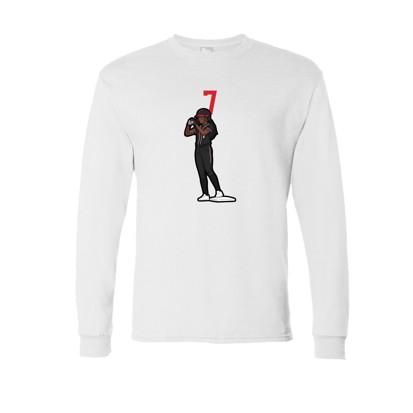 Long Sleeve Tee — Number Top in White