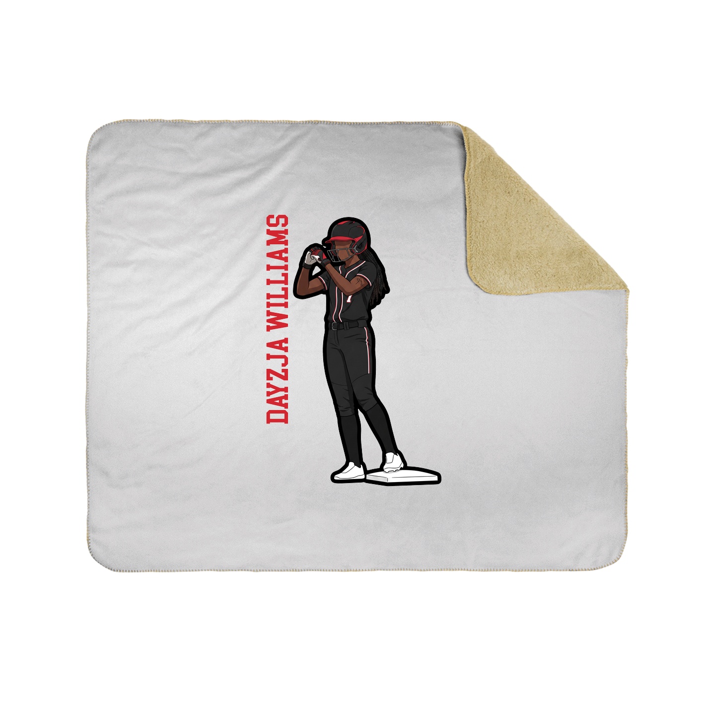 Throw Blanket — Name Vertical in White