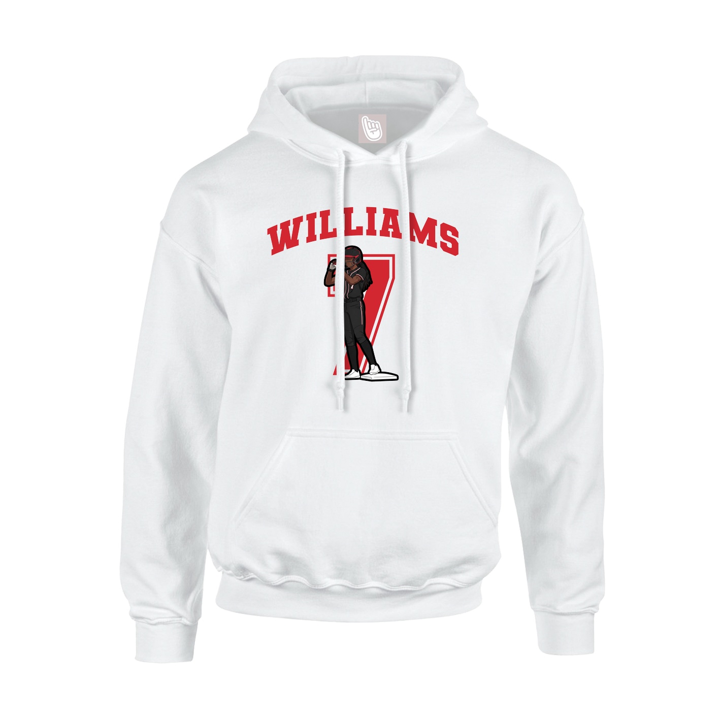 Hoodie — Number in White