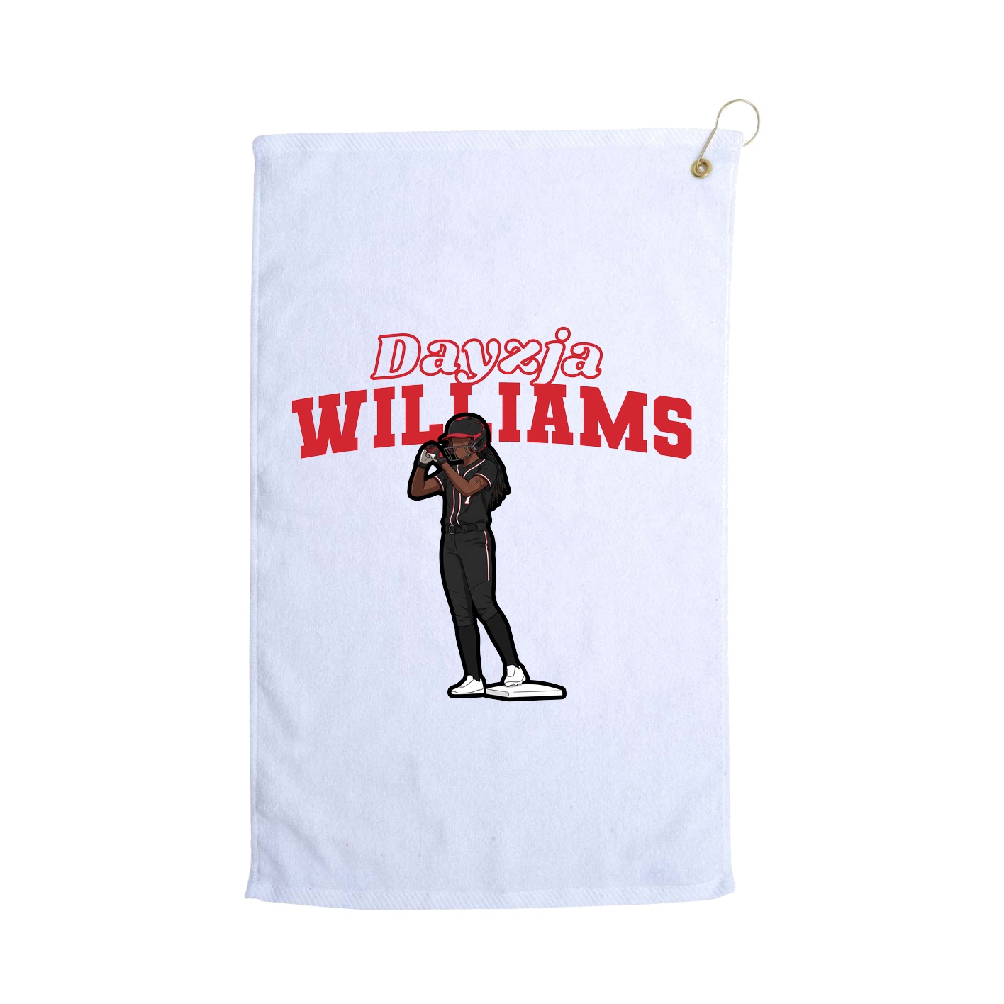 Golf Towel — Name Arch in White