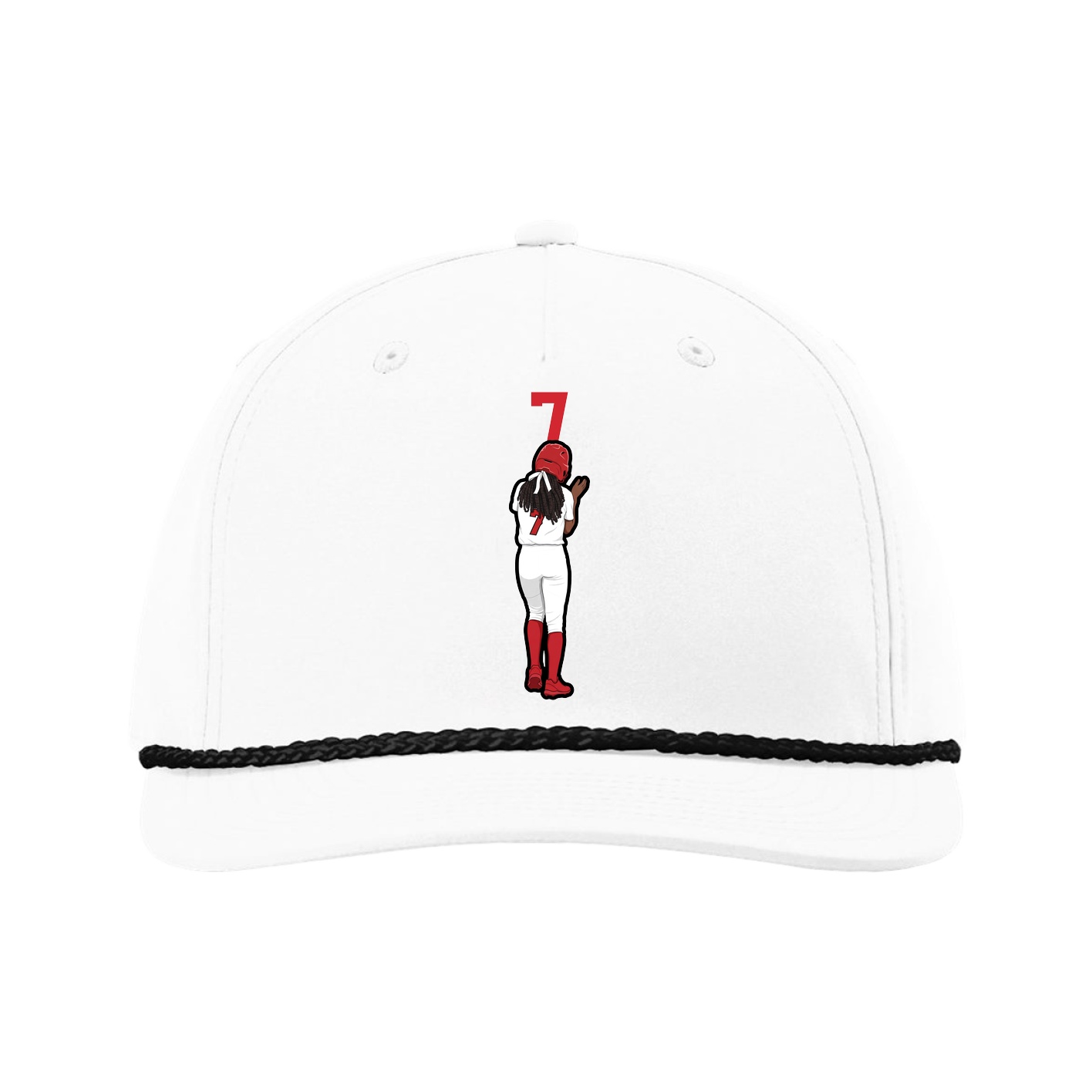 Five-Panel Classic Rope Cap — Number Top in White