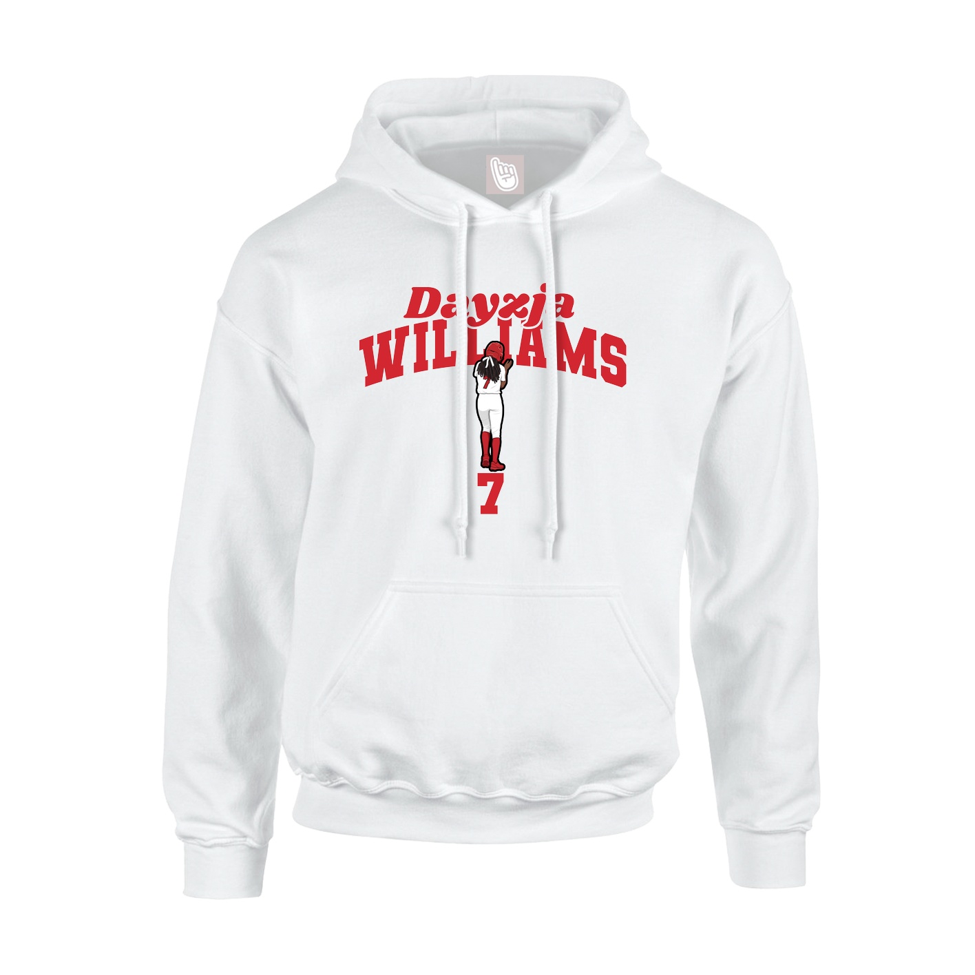 Youth Hoodie — Signature Arch in White