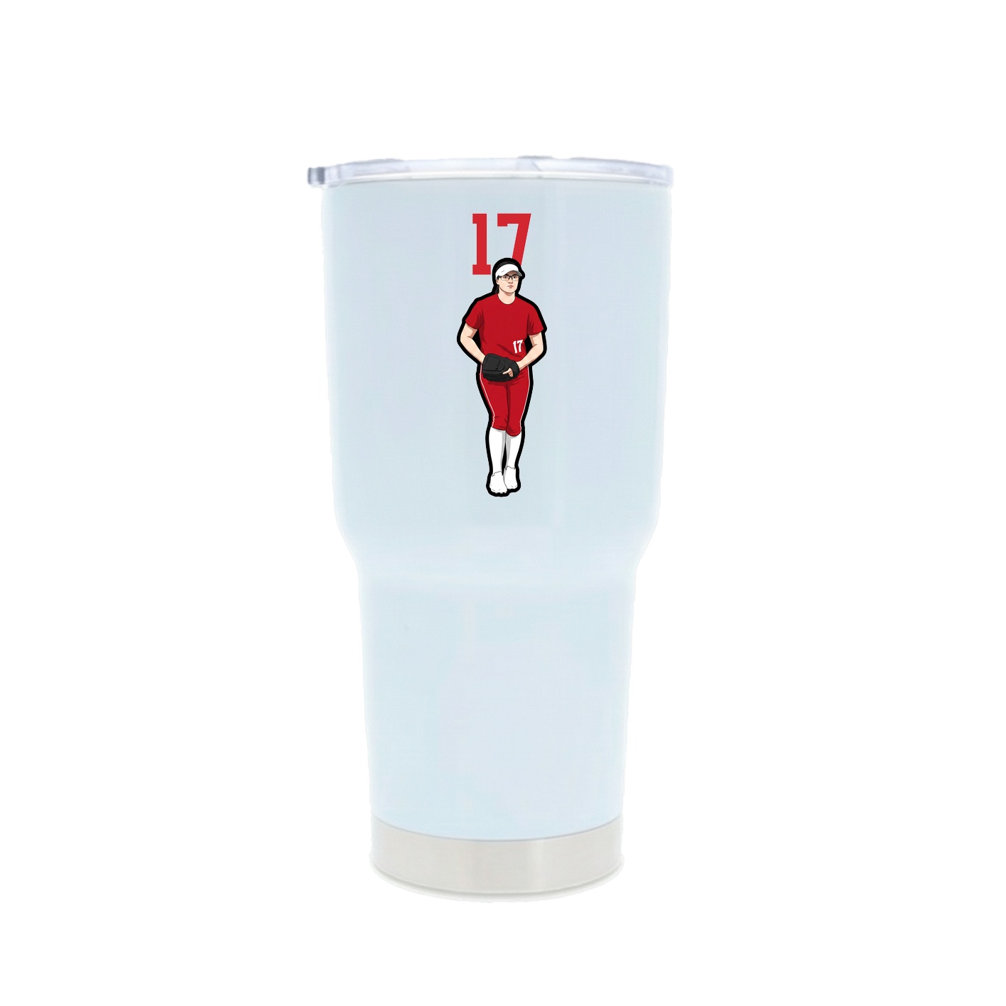 30oz Stainless Steel Tumbler — Number Top in White