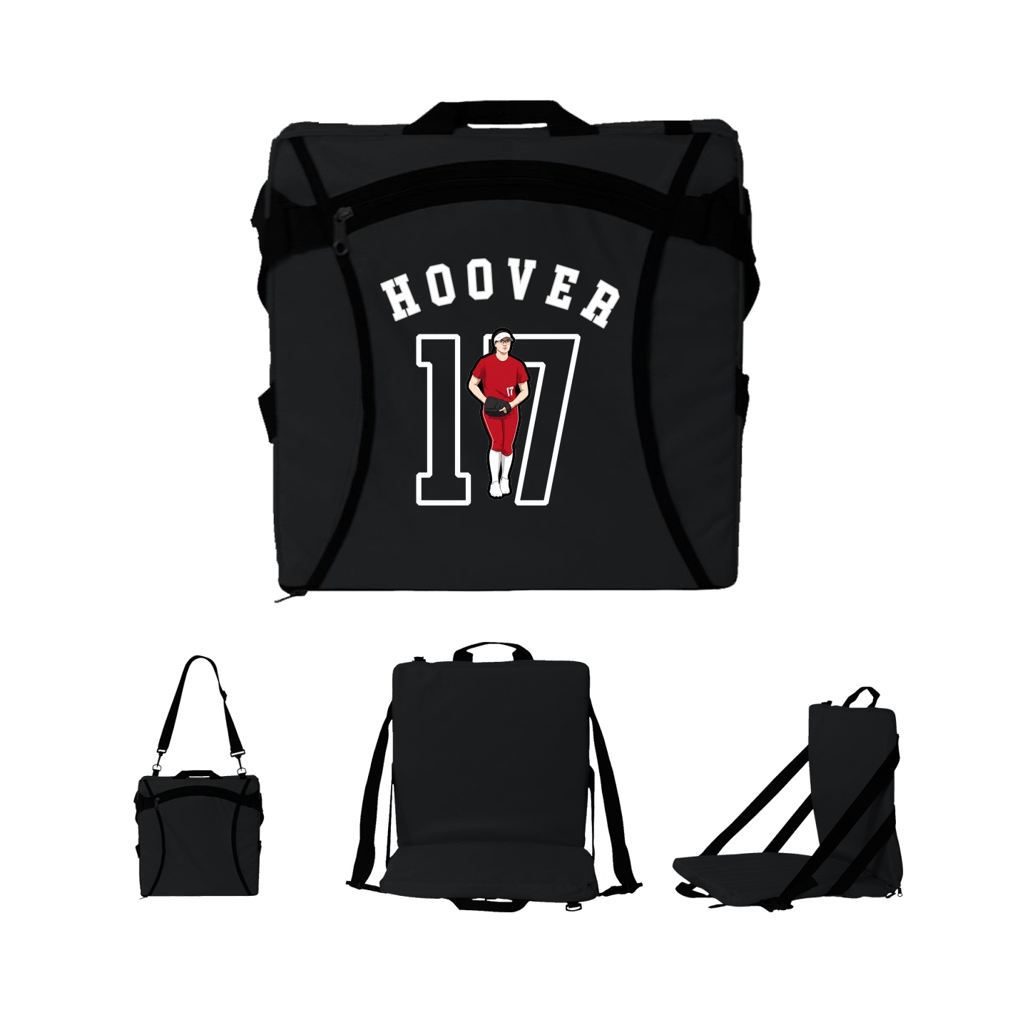 Folding Stadium Seat — Shirsey Arch in Black