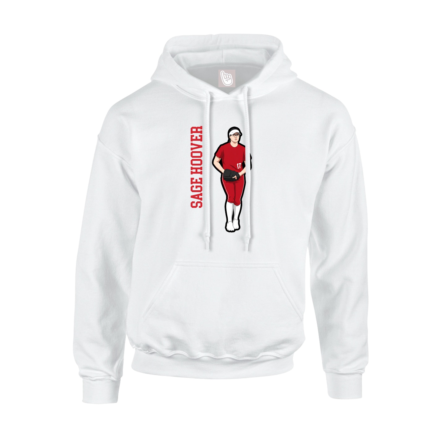 Youth Hoodie — Name Vertical in White