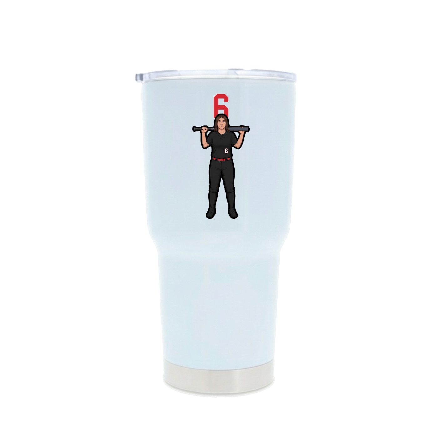 30oz Stainless Steel Tumbler — Number Top in White