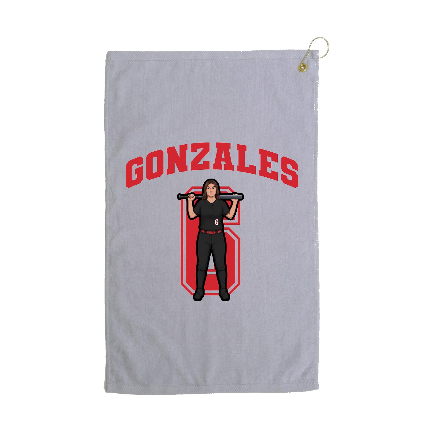 Golf Towel — Number in Grey