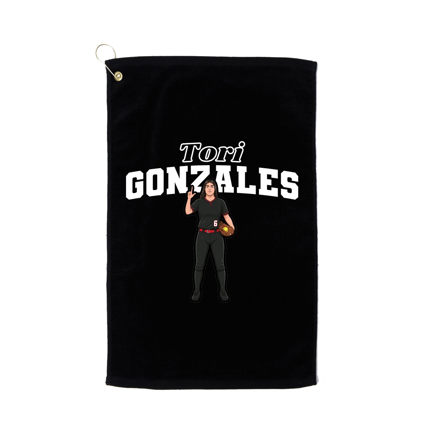 Golf Towel — Name Arch in Black