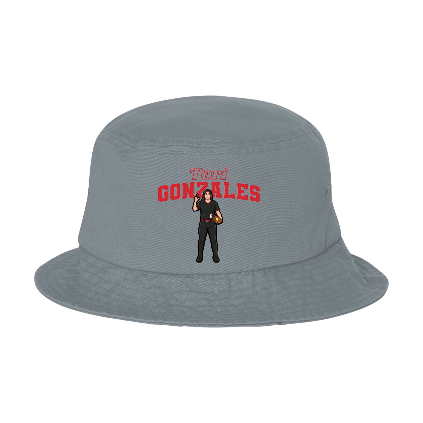 Bucket Cap — Name Arch in Grey