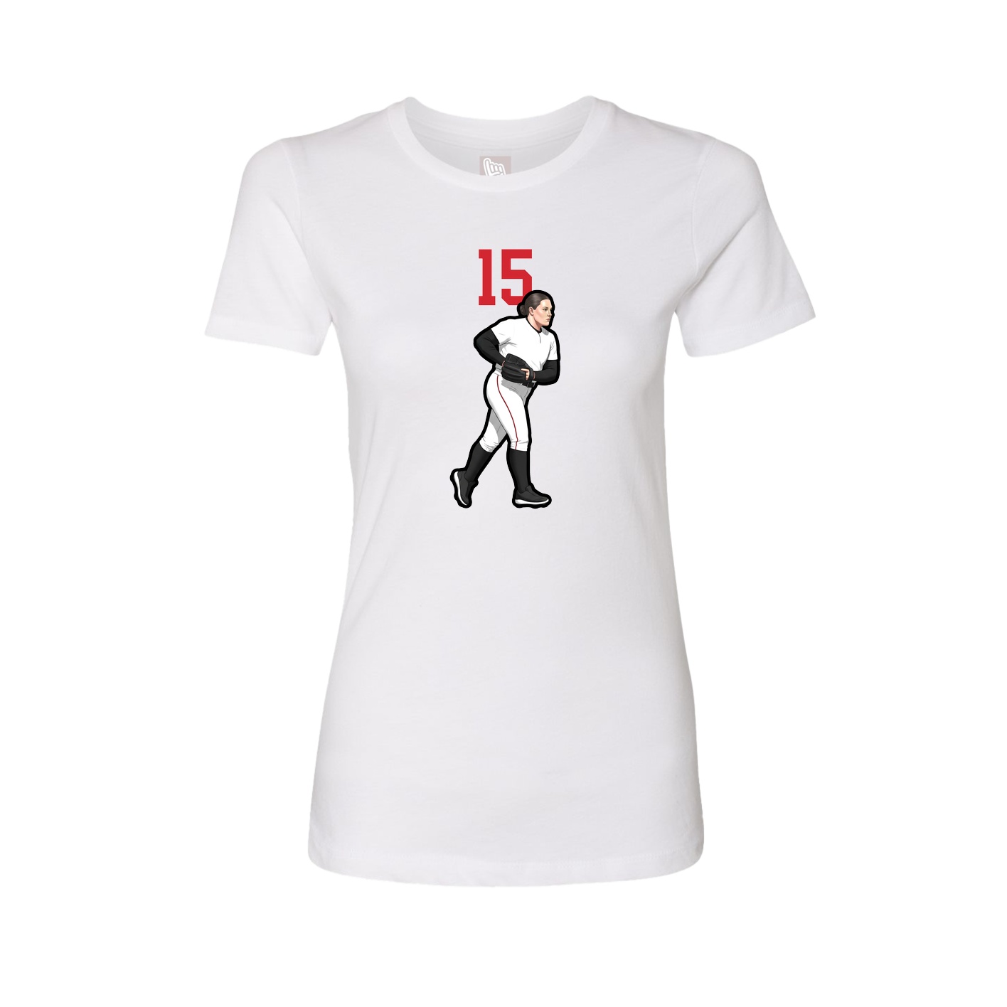 Fitted Women's Tee — Number Top in White