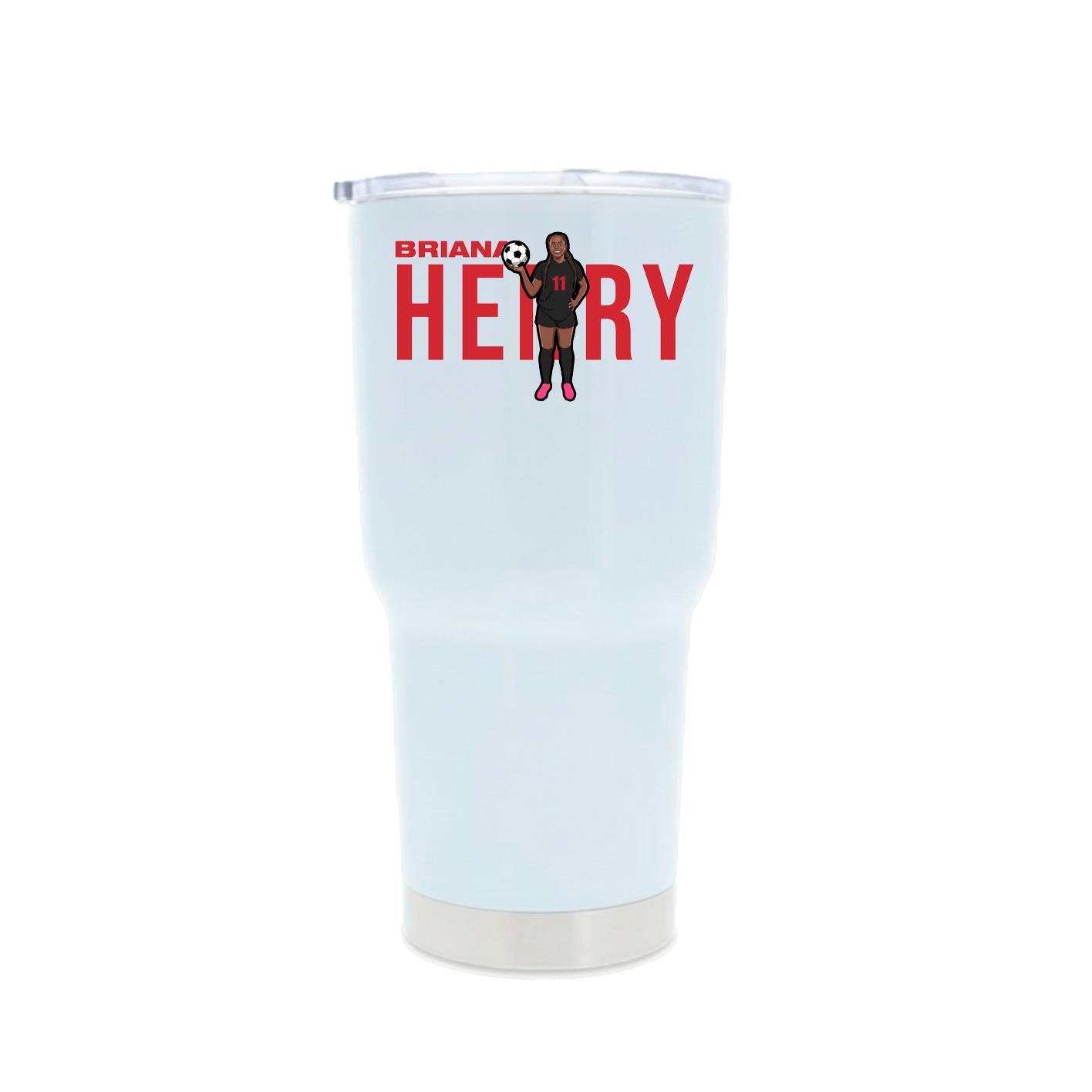 30oz Stainless Steel Tumbler — Player Name in White