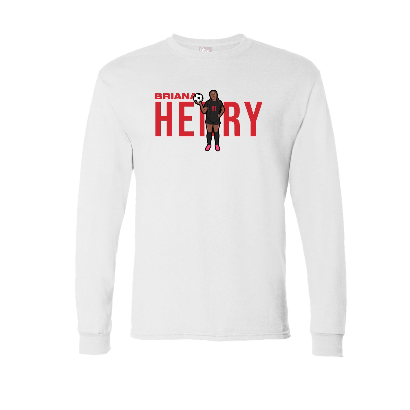 Long Sleeve Tee — Player Name in White